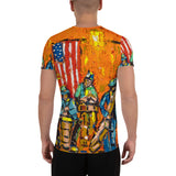 Orange Jazz All-Over Print Men's Athletic T-shirt