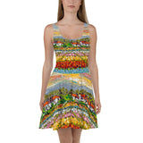 Rainbow Botanica  Skater Dress - Shop Glamorous, gray diamond, Anew idea Apparel and Accessories online - mothings
