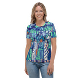 Blue Green Women's T-shirt - Shop Glamorous, gray diamond, Anew idea Apparel and Accessories online - mothings