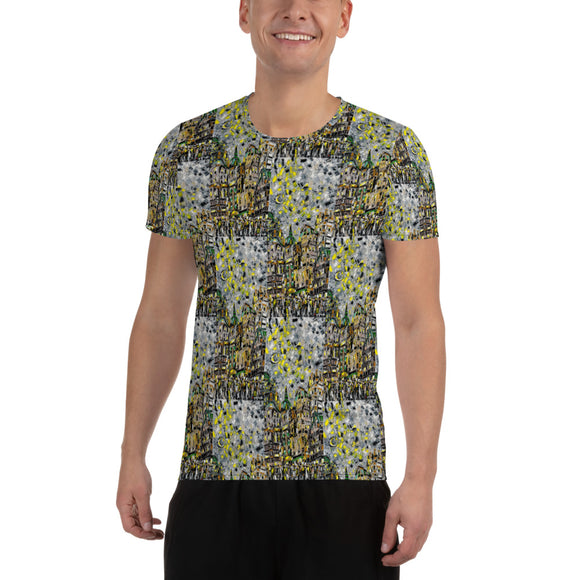 STONE WALL All-Over Print Men's Athletic T-shirt - Shop Glamorous, gray diamond, Anew idea Apparel and Accessories online - mothings