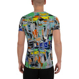 Seascape All-Over Print Men's Athletic T-shirt - Shop Glamorous, gray diamond, Anew idea Apparel and Accessories online - mothings