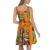 Happy Orange Skater Dress - Shop Glamorous, gray diamond, Anew idea Apparel and Accessories online - mothings