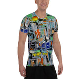 Seascape All-Over Print Men's Athletic T-shirt - Shop Glamorous, gray diamond, Anew idea Apparel and Accessories online - mothings